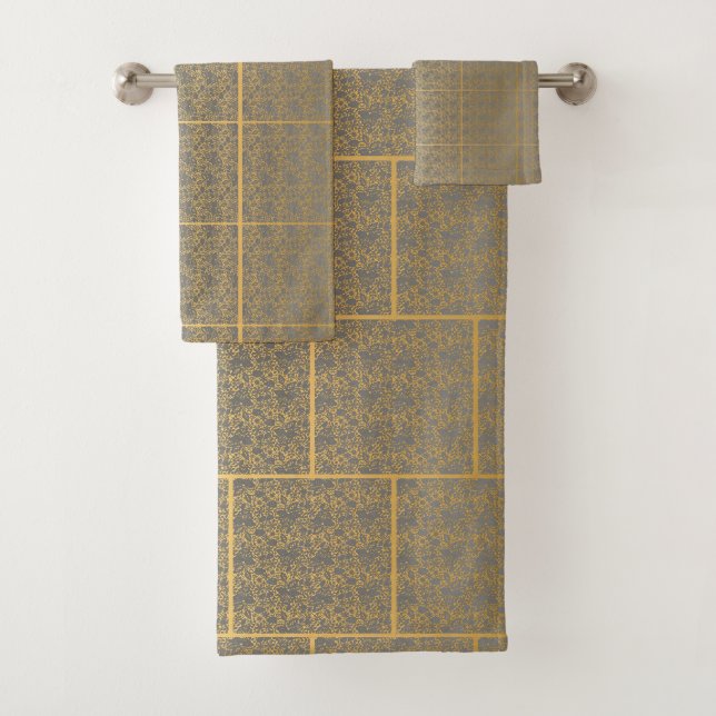 LUXUEUX LACE GRAS OR 2 HAMPTON TOWEL SET (En situation)