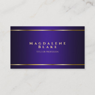 Luxueux minimaliste violet Carte de visite or viol