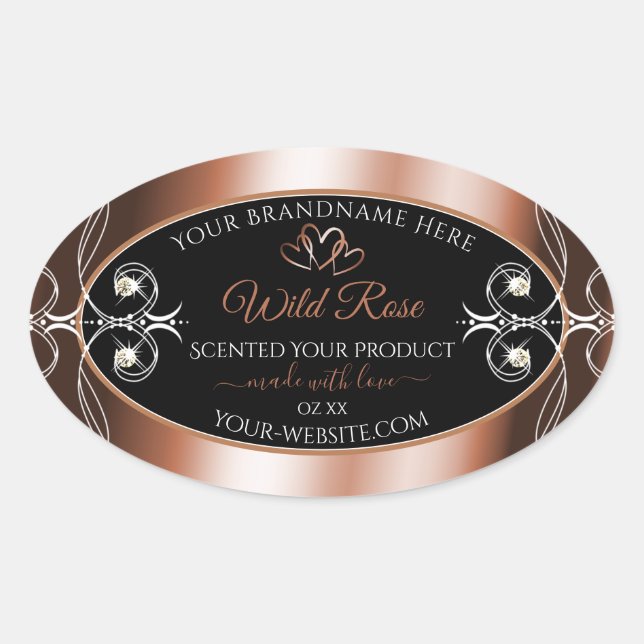 Luxueux Noir et Rose Gold Decor Étiquettes de prod (Devant)