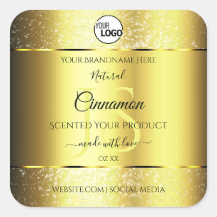 Luxueux Parties scintillant d'or Étiquette Monogra