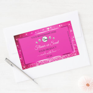 Luxueux Parties scintillant rose Étiquette Logo Di