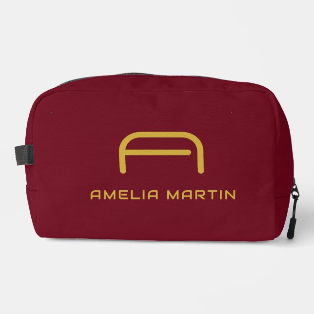 Luxueux Pochette Monogramme Initiale Or Rouge Bour (Recto)