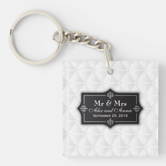 Luxueux Porte - clé Mariage personnalisé (Devant)