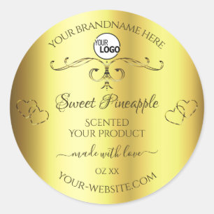 Luxueux produit or Étiquettes Ornate Hearts Logo