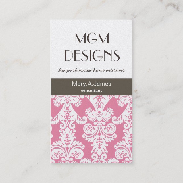 luxueux professionnel damask Cartes de visite (Devant)