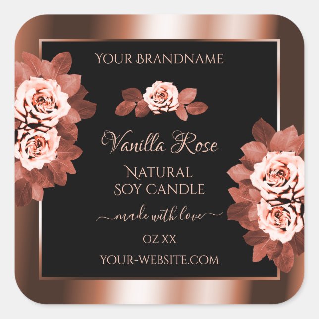 Luxueux Rosegold et Étiquettes de produits noirs R (Devant)