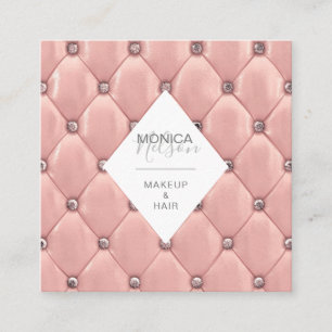 luxueux tufted faux rose carte de visite or