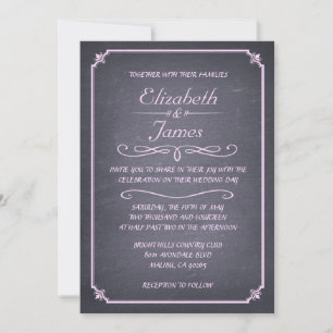 Luxueux Vintage Chalkboard Wedboard Invitations