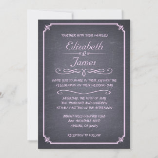 Luxueux Vintage Chalkboard Wedboard Invitations