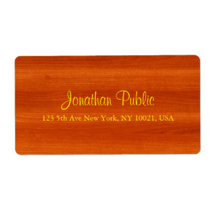 Luxueux Walnut Wood Gold Script Livraison élégante