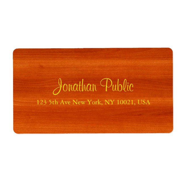 Luxueux Walnut Wood Gold Script Livraison élégante (Devant)