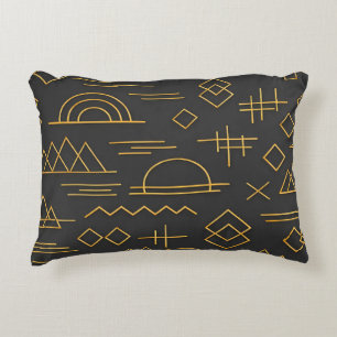 Luxurious 3D Gold Embossed Geometric Pattern  Accent Pillow