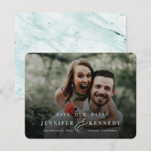 Luxurious Ampersand Spa Mint Marble & Full Photo Save The Date