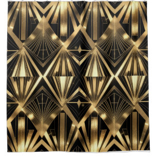 Luxurious Art Deco Geometric Gold and Black