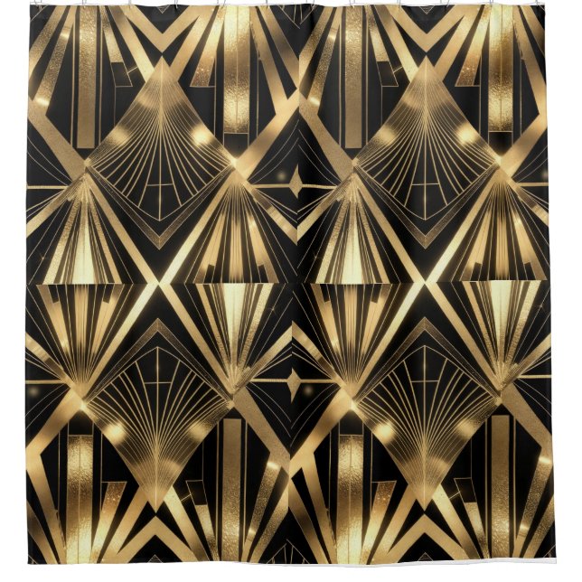 Luxurious Art Deco Geometric Gold and Black (Front)
