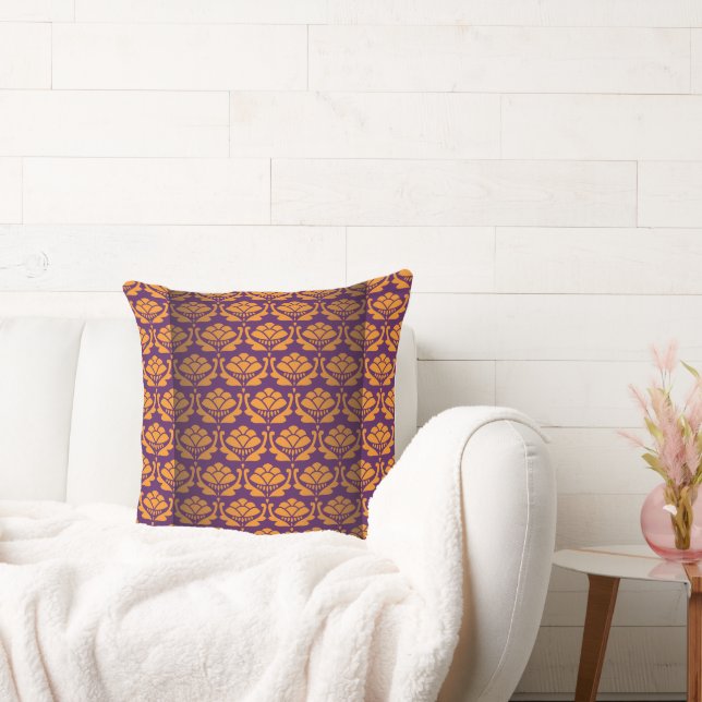luxurious Art Deco-Inspired Textile Design Art. Throw Pillow (Couch)