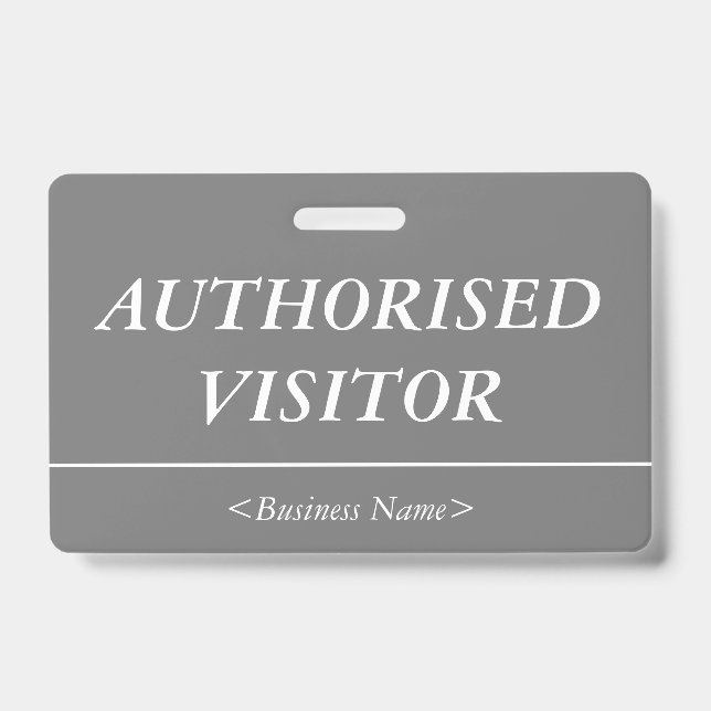 Luxurious "AUTHORISED VISITOR" Badge (Front)