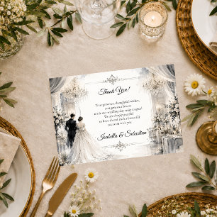 Luxurious Ballroom Romance Wedding Thank You Card