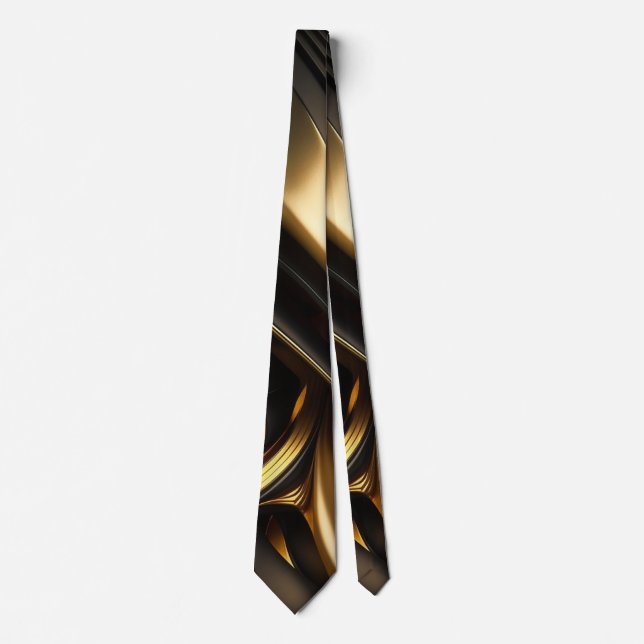 Luxurious black and gold swirls tie (Front)
