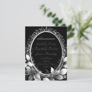 Luxurious black and gold wedding theme Elegant RSVP Card