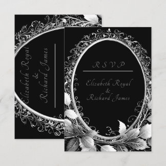 Luxurious black and gold wedding theme enclosure card