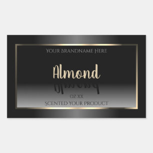 Luxurious Black and White Product Label Gold Frame