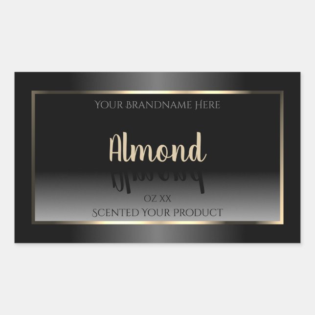 Luxurious Black and White Product Label Gold Frame (Front)