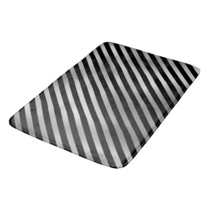Luxurious Black and White Striped Bath Mat