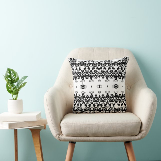 Luxurious Black Cushion with Ornamental (Chair)