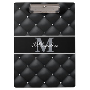 luxurious black design monogramed personalized   clipboard