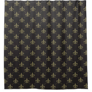 Luxurious Black Gold Fleur De Lis Pattern