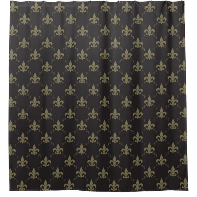 Luxurious Black Gold Fleur De Lis Pattern (Front)