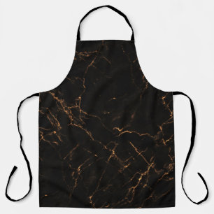 Luxurious Black Marble: Elegant Texture Apron