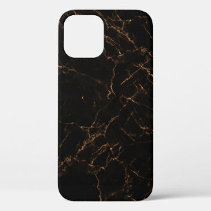 Luxurious Black Marble: Elegant Texture iPhone 12 Case