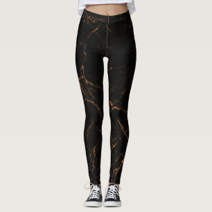 Luxurious Black Marble: Elegant Texture Leggings