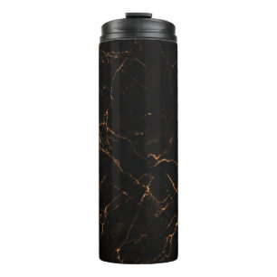 Luxurious Black Marble: Elegant Texture Thermal Tumbler