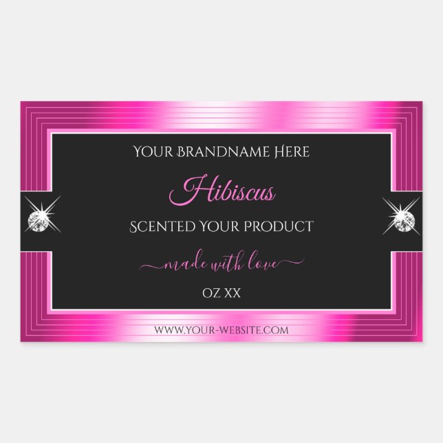 Luxurious Black Pink Shiny Brilliant Product Label (Front)