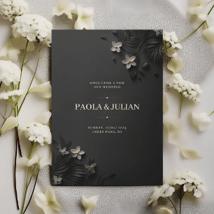 Luxurious Black Wedding Invitation Card