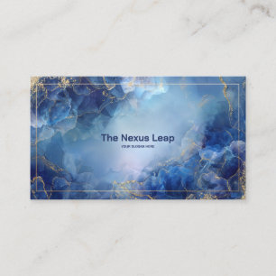 Luxurious Blue Agate Geode & Gold Glitter Business Card