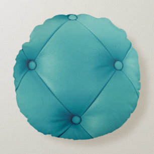 Luxurious brown leather texture furniture with but round pillow