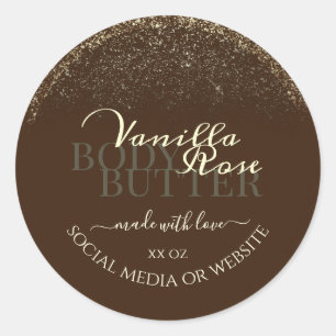 Luxurious Brown Product Packaging Label Gold Frame