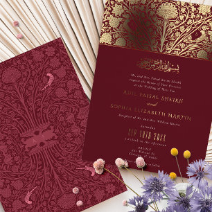 Luxurious Burgundy and Gold Islamic Wedding