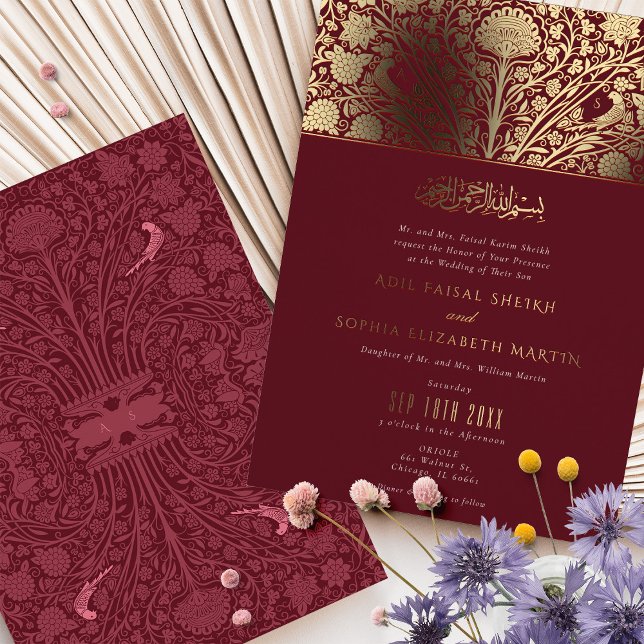 Luxurious Burgundy and Gold Islamic Wedding (Creator Uploaded)