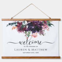 Luxurious Burgundy Floral Wedding Welcome