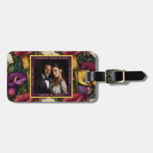 Luxurious Calla Lilies Accent Floral Wedding Luggage Tag