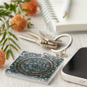 Luxurious Circular Mosaic Wall Macro Keychain