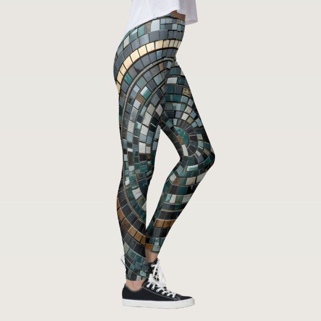 Luxurious Circular Mosaic Wall Macro Leggings (Right)