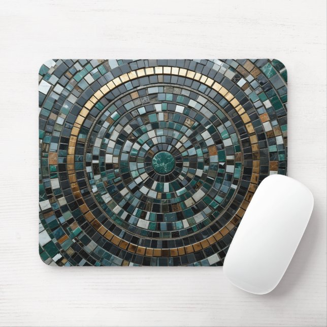 Luxurious Circular Mosaic Wall Macro Mouse Pad (With Mouse)