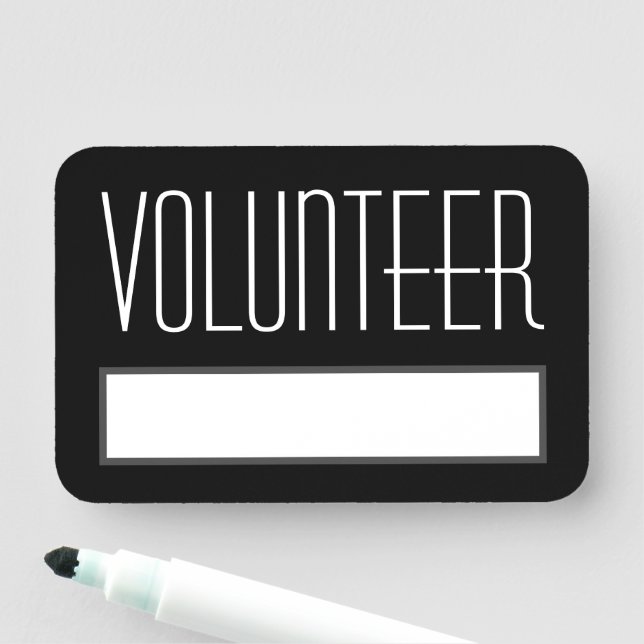 Luxurious, Classy "VOLUNTEER" Name Tag (In Situ)