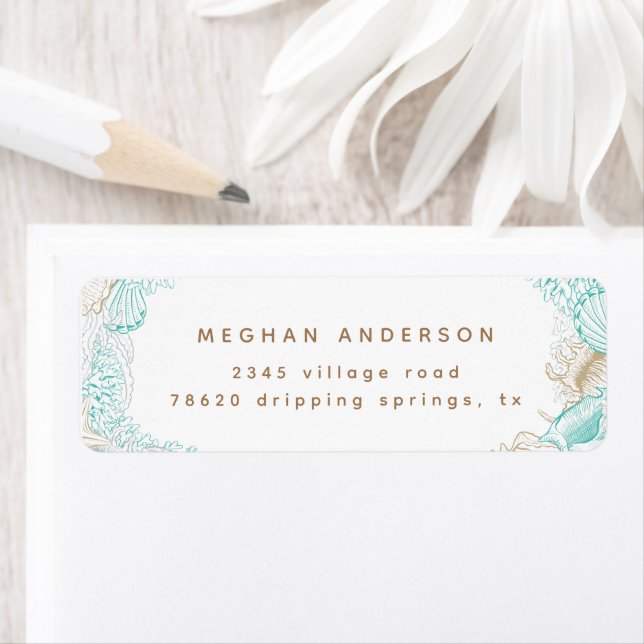 luxurious coastal seaside return address label (Insitu)